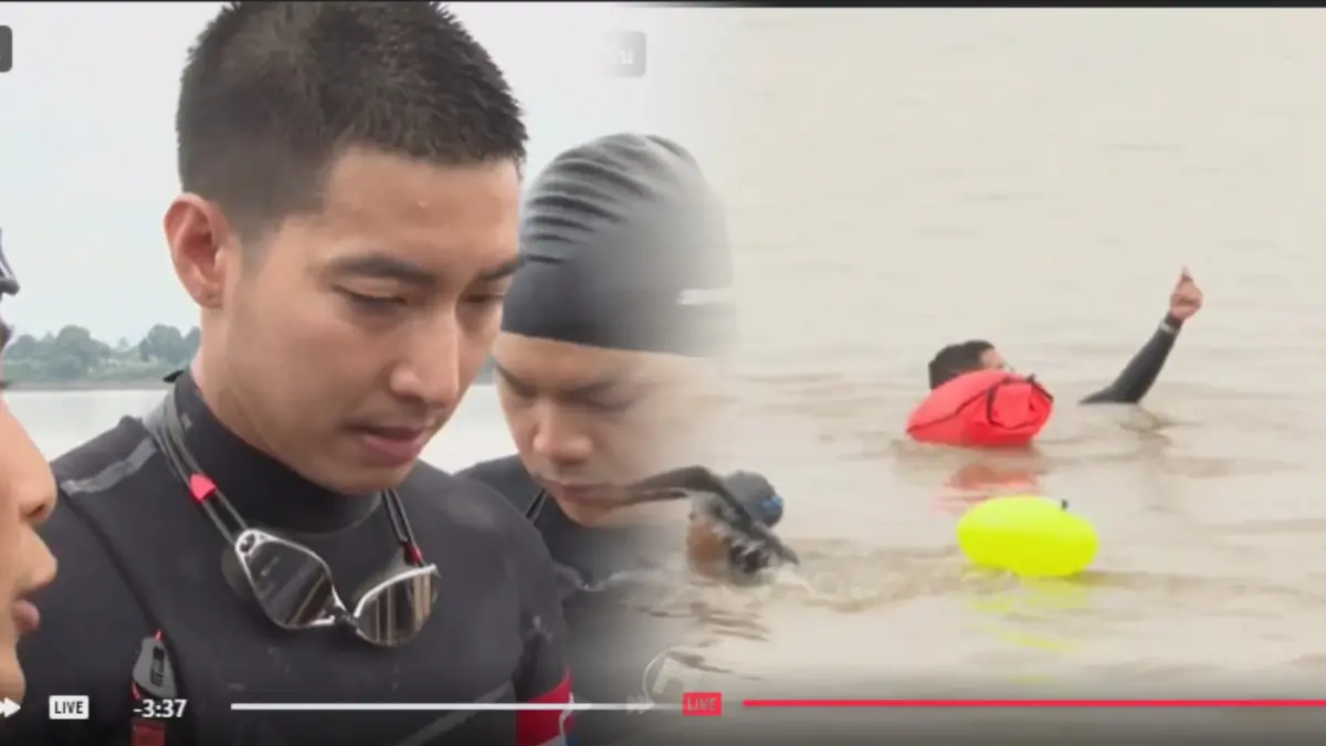 ยอดบริจาคพุ่งทะลุ 28.67 ล. แล้ว "โตโน่" ว่ายข้ามโขงระดมทุนช่วย รพ.ไทย-ลาว