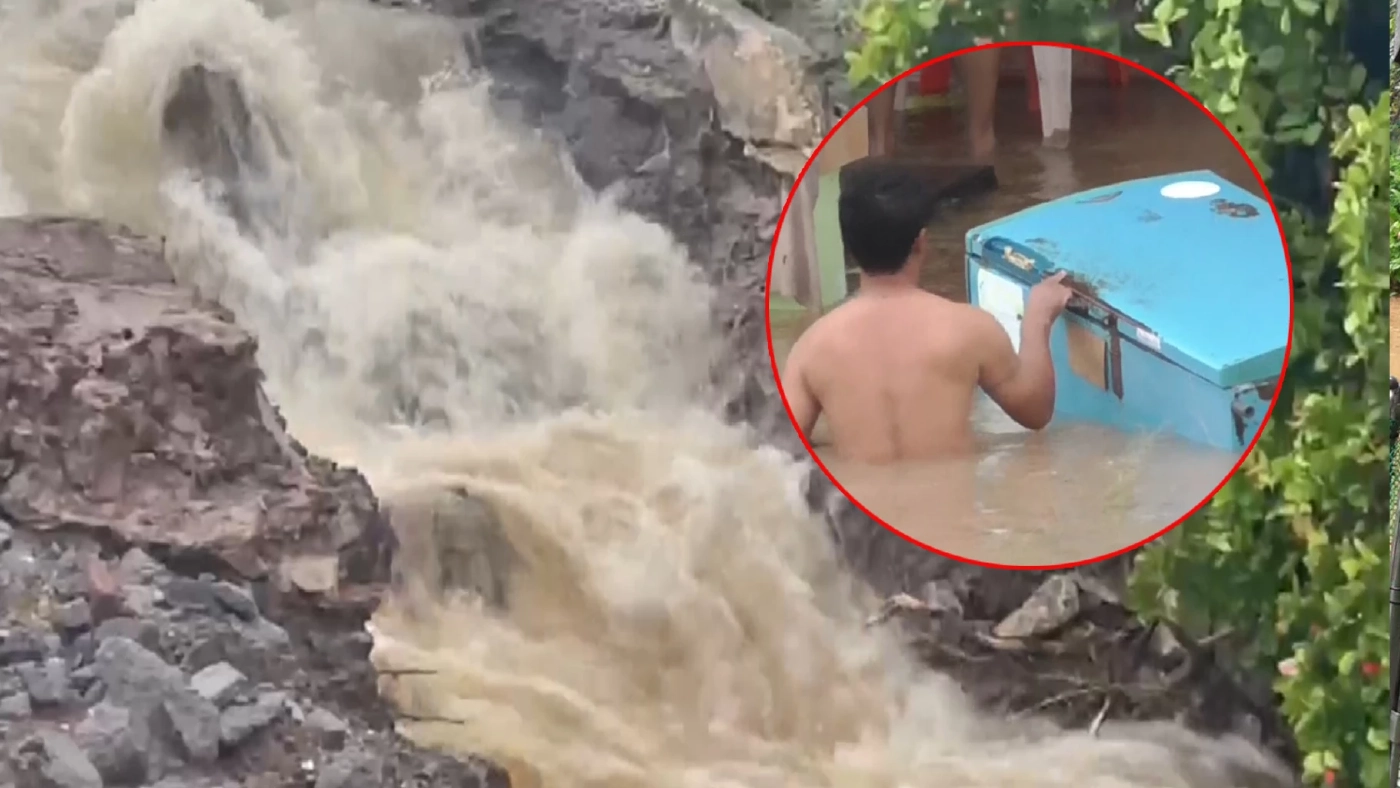 อ่างทอง สุดแรงต้านคันดินริมเจ้าพระยา อ.ป่าโมกทรุดน้ำทะลักท่วมเกือบมิดหัว