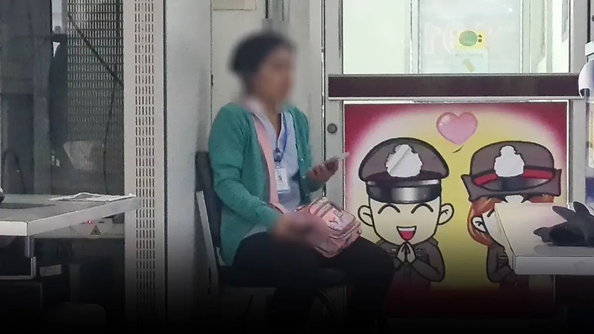 สาวเครียดแฟนหายตัว คว้ามีดจี้คอบนโรงพัก หวัง ตร.ช่วยตามหา
