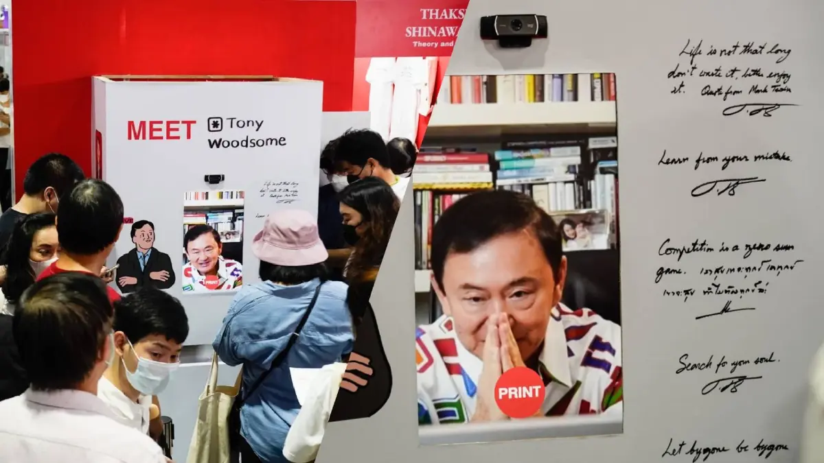 บูธแตก !! “ทักษิณ” โชว์ล้ำแจกลายเซ็นข้ามโลกแฟนคลับแห่ต่อคิวแน่น (มีคลิป)