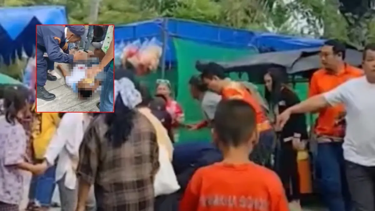 ตะลุมบอน ! คลิปนาทีวัยรุ่นเปิดศึกกลางงานบุญกฐิน ดับ 1 เจ็บ 2 ราย (ชมคลิป)