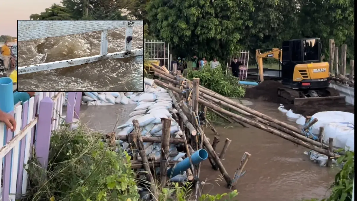 ลุ้นระทึก  "วัดไชโย" น้ำทะลักทะลุใต้ถนน เจ้าหน้าที่เร่งอุดจ้าละหวั่น