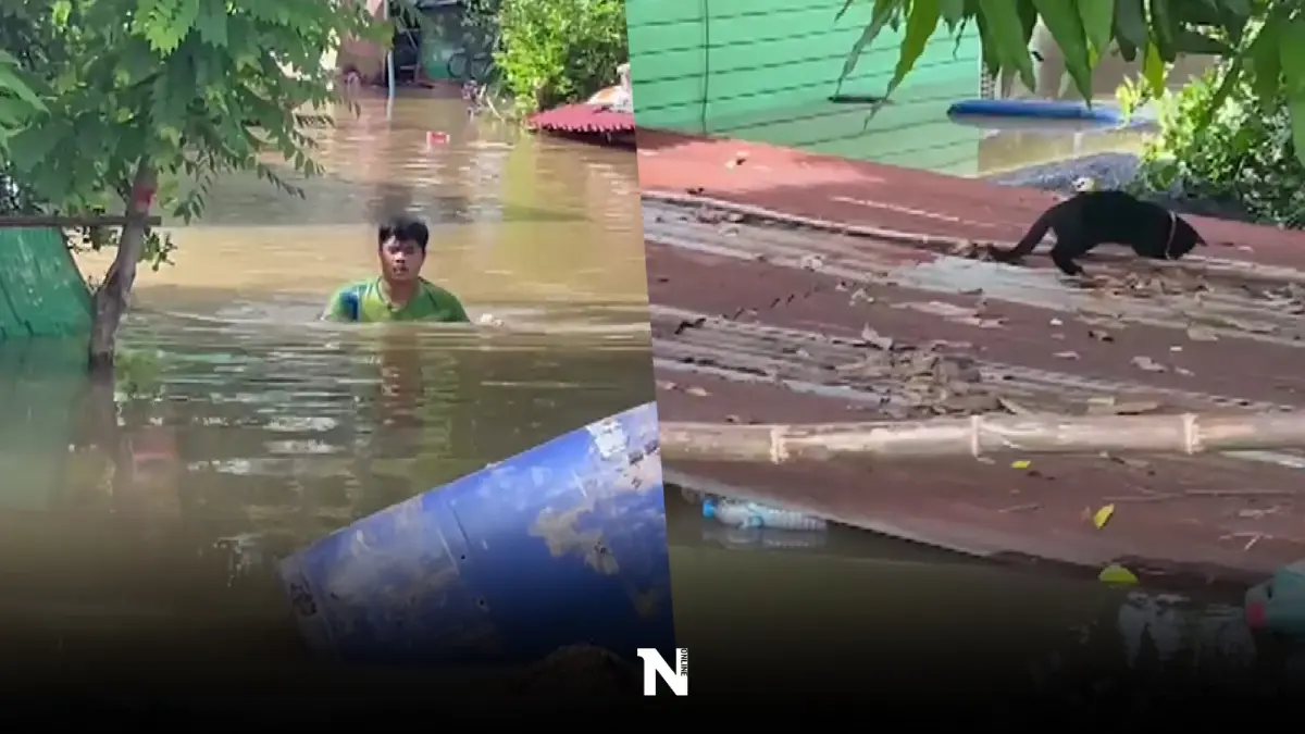 คันดินกั้นน้ำทรุด มวลน้ำทะลัก "ป่าโมก" อ่างทอง แล้ว ท่วมบ้านสูงมิดคอ คันดินกั้นน้ำทรุด มวลน้ำทะลัก "ป่าโมก" อ่างทอง แล้ว ท่วมบ้านสูงมิดคอ