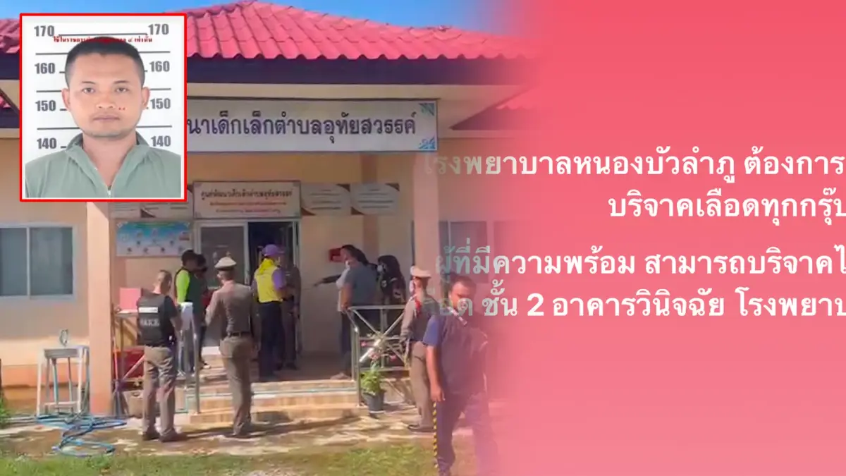 สรุปยอด "เจ็บ-ตาย” อดีตตร.คลั่งกราดยิง “รพ.หนองบัวลำภู” ขอบริจาคเลือดด่วน สรุปยอด "เจ็บ-ตาย” อดีตตร.คลั่งกราดยิง “รพ.หนองบัวลำภู” ขอบริจาคเลือดด่วน