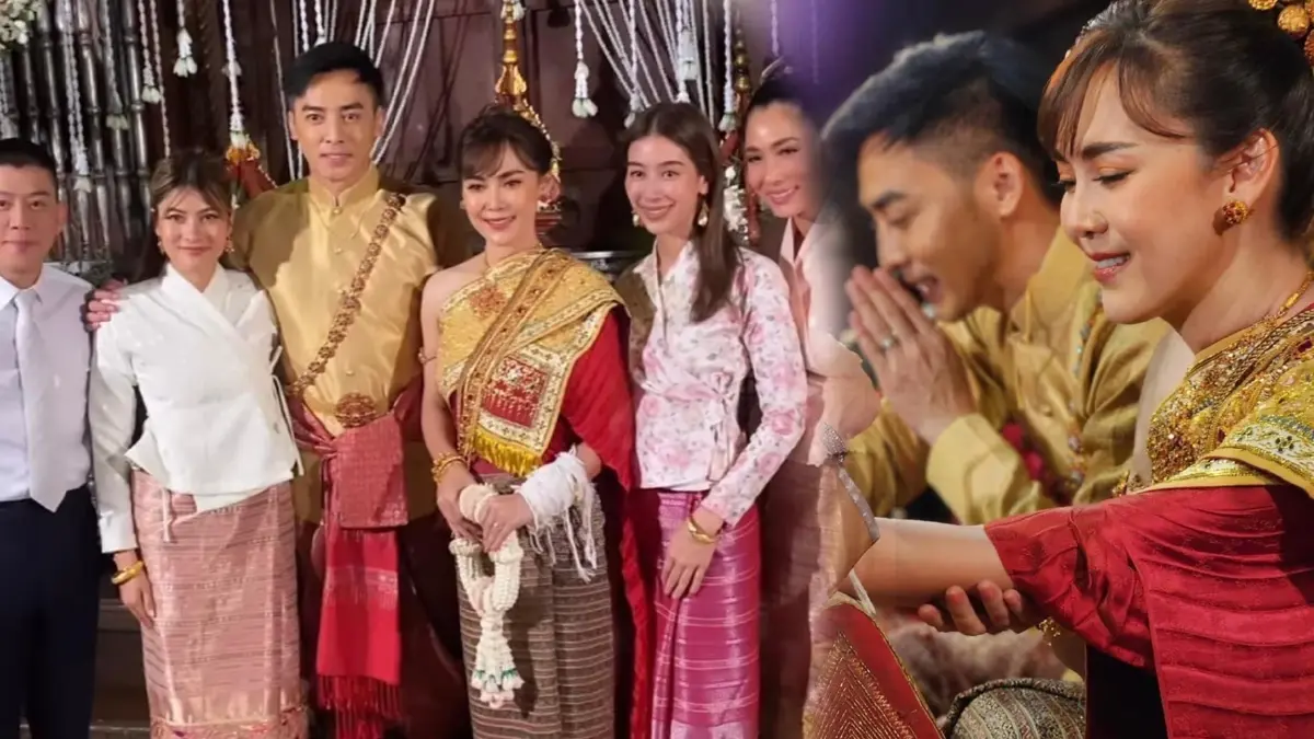 "โกสินทร์" จูงมือ เจ้าสาวนอกวงการ แต่งงานสไตล์ล้านนา เพื่อนดาราแห่ยินดี "โกสินทร์" จูงมือ เจ้าสาวนอกวงการ แต่งงานสไตล์ล้านนา เพื่อนดาราแห่ยินดี