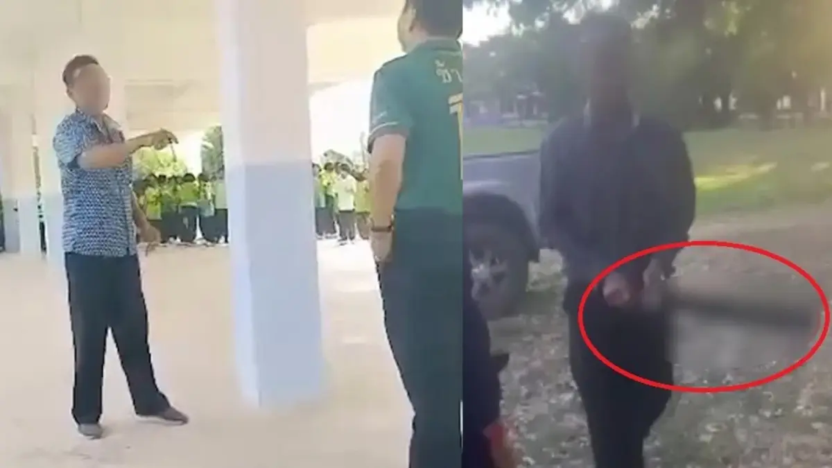 โผล่อีกคลิป! ครูเมาควงสปาร์ต้า บุกโรงเรียนด่าครูชายพร้อมขู่จะยิง  (มีคลิป)