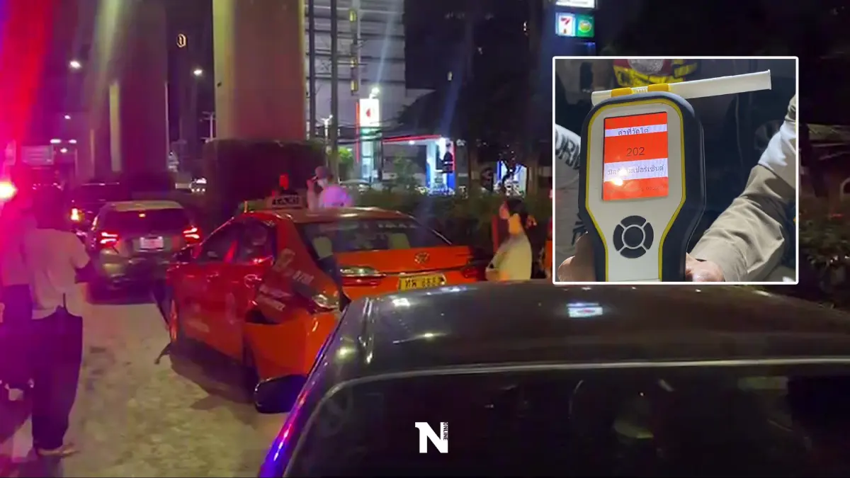 หนุ่มเมาซิ่งเก๋งพุ่งชนท้ายรถ 2 คันพังยับ คาด่านตรวจวัดแอลกอฮอล์