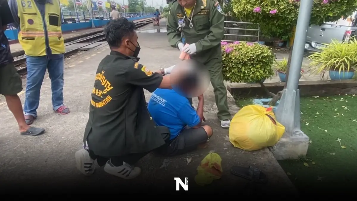 มาเฟียขอทานโหด! ตีหัวคนเก็บของเก่า กลางสถานีรถไฟศาลายา ท้าให้แจ้ง ตร.