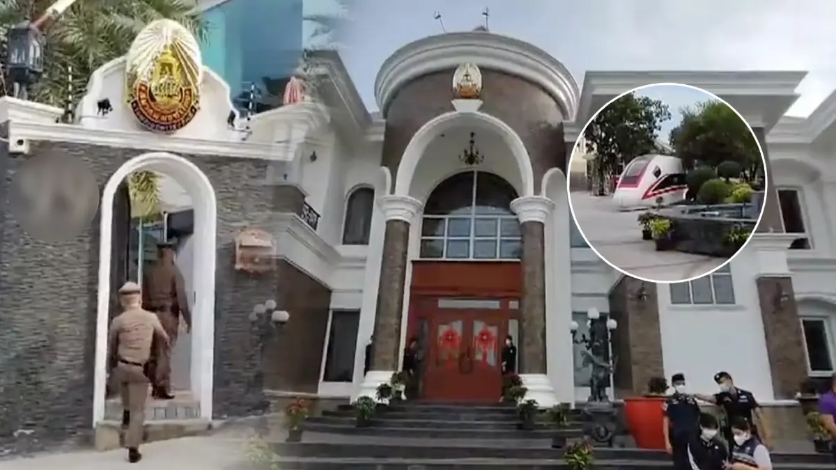 ตะลึง! บุกคฤหาสน์หรู นายทุนจีน พบช่องลับ-หัวรถไฟในบ้าน (มีคลิป)