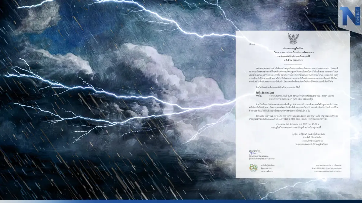 ประกาศเตือนฉบับสุดท้าย กรมอุตุฯเปิดพื้นที่"ฝนตกหนัก" ไทยตอนบนอากาศหนาว