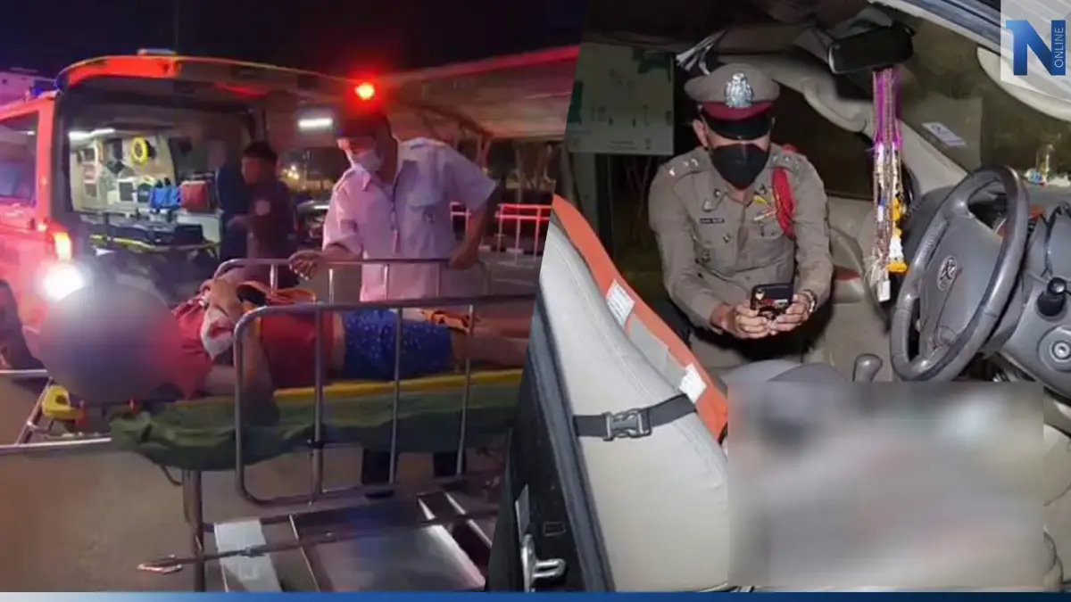 ผู้ใหญ่บ้านทำปืนลั่นในรถ ฝืนขับไป รพ. พุ่งชนรั้ววิหารพระมงคลบพิตร