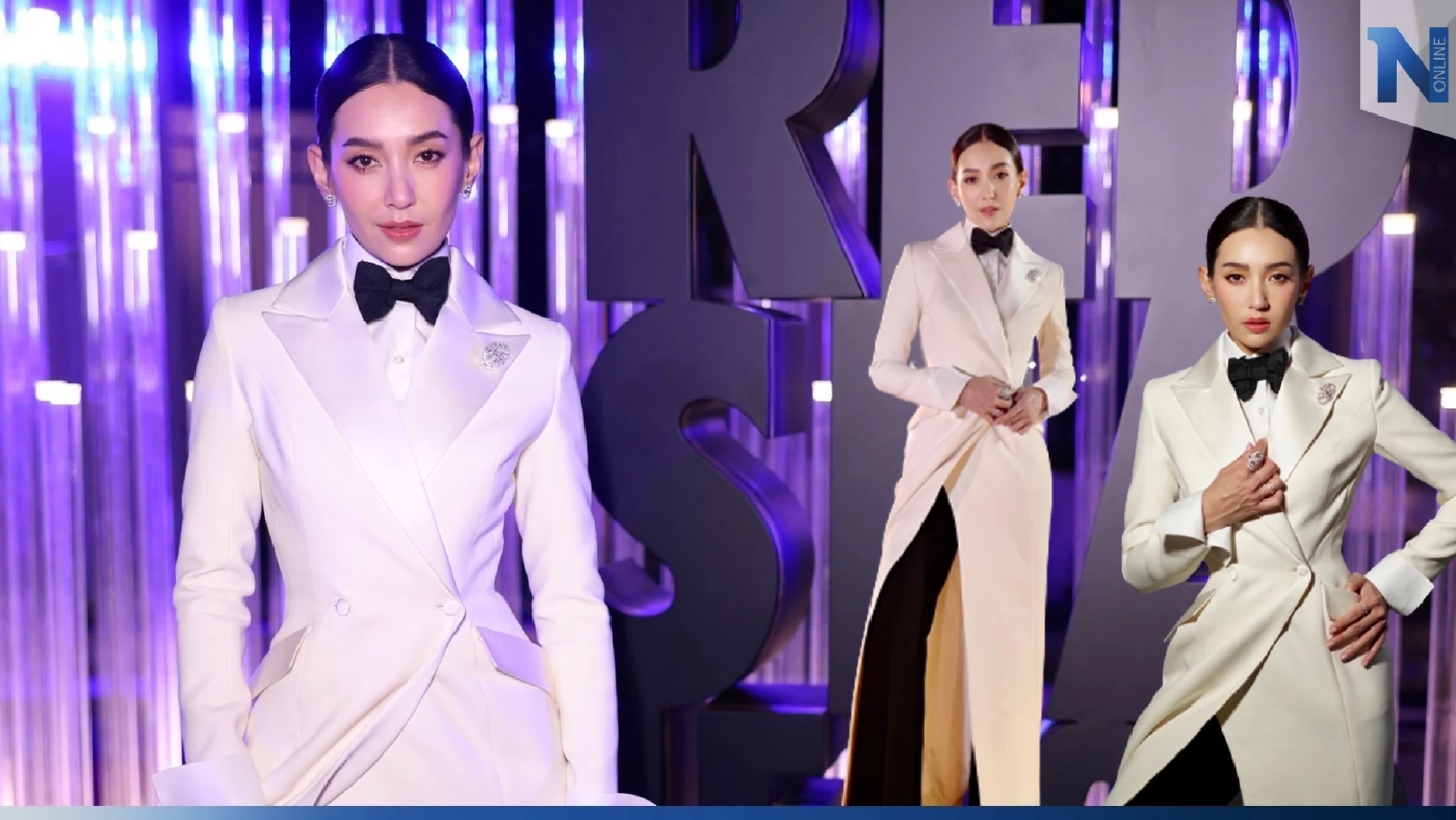 ตะลึงกันทั้งงาน “เบลล่า” ลุคใหม่แต่งบอย ใส่ทักซิโด้ เดินพรมแดง Red Sea Film