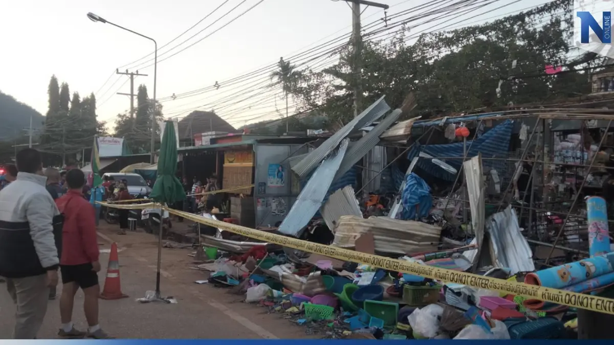 พังราบทั้งร้านเพราะจุดยากันยุง ต้นเหตุบึ้มร้านชำกลางปางมะผ้า (มีคลิป)