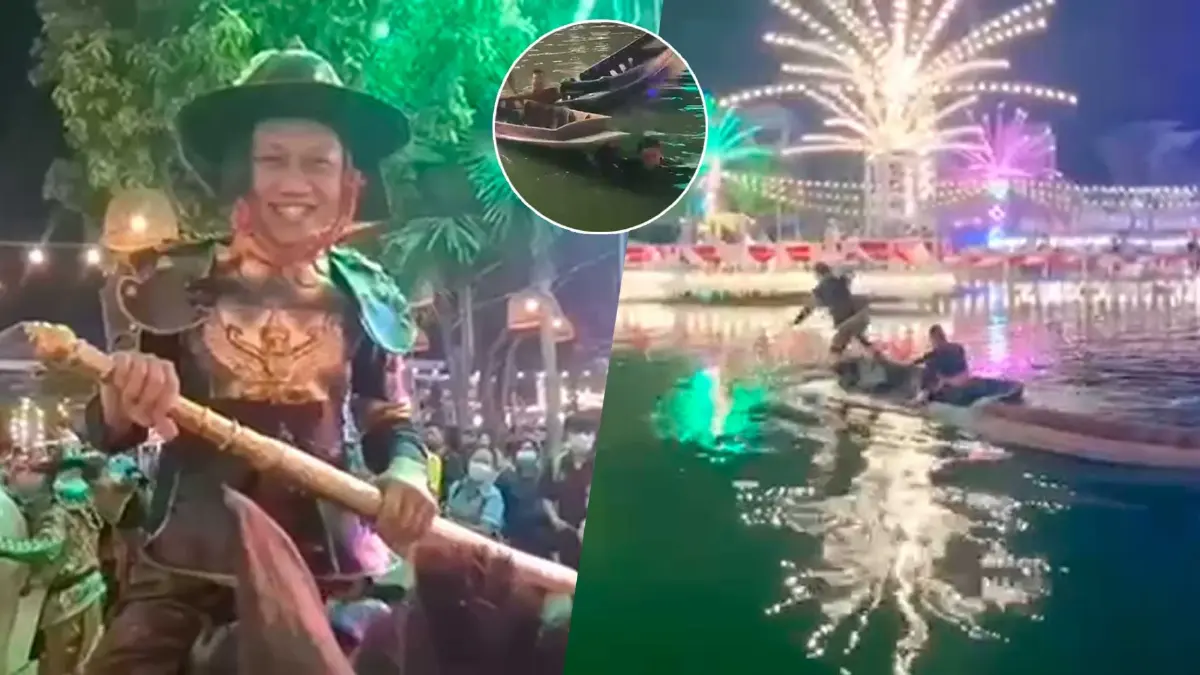 อึ้งกันทั้งงาน นายอำเภอบางใหญ่ผิดคิว ตกน้ำขณะนั่งเรือขึ้นฝั่ง