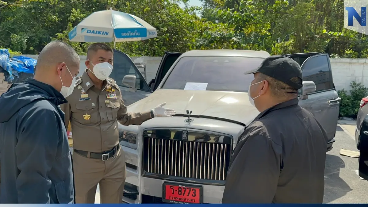 ตร. ตรวจรถหรูของกลางคดีผับจินหลิง เจอหลักฐานเอี่ยว "ตู้ห่าว-ทุนจีนสีเทา"