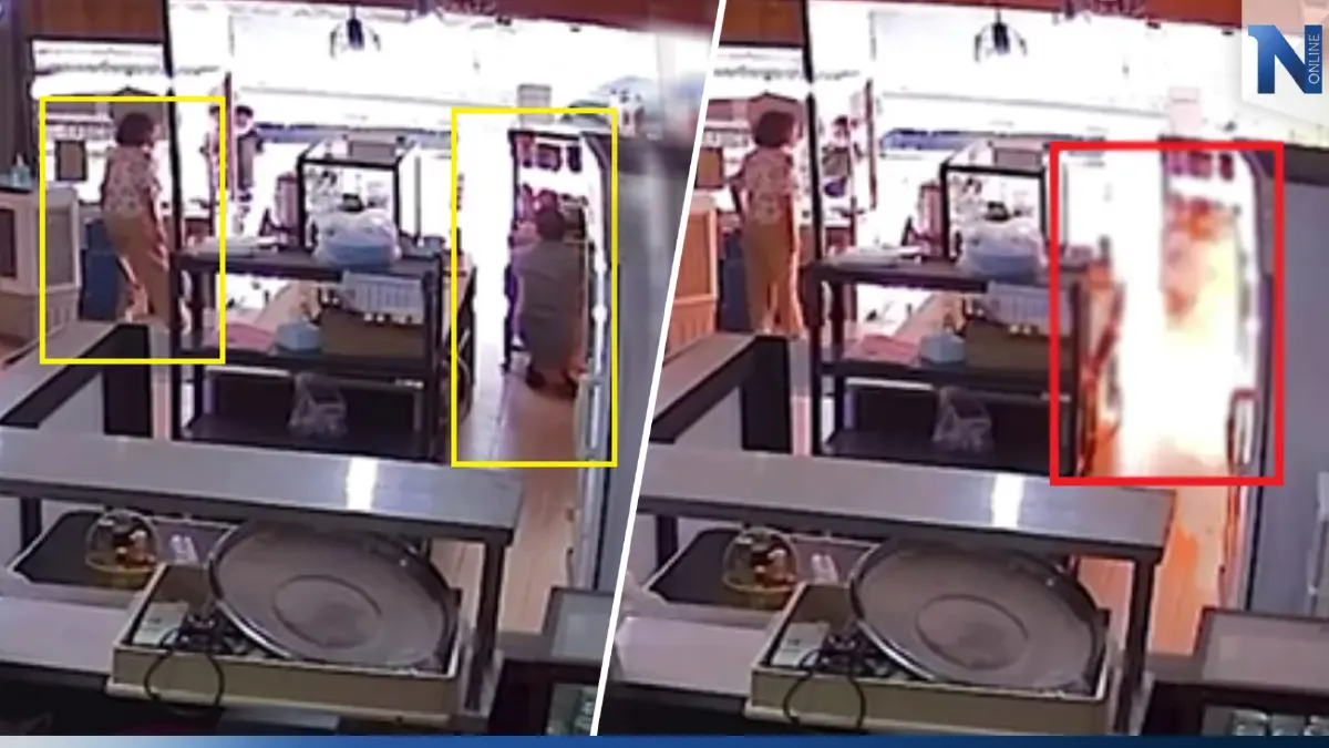 วงจรปิดจับภาพแก๊สรั่ว ไฟลุกคลอกลุงเจ้าของร้านข้าวต้มบาดเจ็บ (มีคลิป) วงจรปิดจับภาพแก๊สรั่ว ไฟลุกคลอกลุงเจ้าของร้านข้าวต้มบาดเจ็บ (มีคลิป)