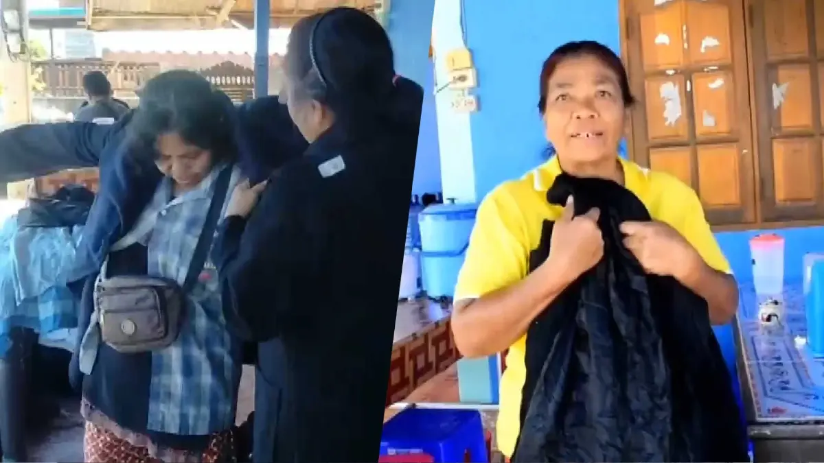 สองพี่น้องแจกเสื้อกันหนาวฟรี ช่วยคลายหนาวผู้ยากไร้ ผู้พิการ และคนชรา