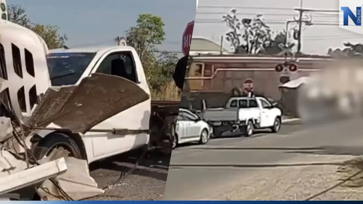 กระบะฝ่าแผงกั้น ถูกรถไฟชนกระเด็นไปโดนรถ-จยย. เจ็บระนาว 5 ราย (มีคลิป)