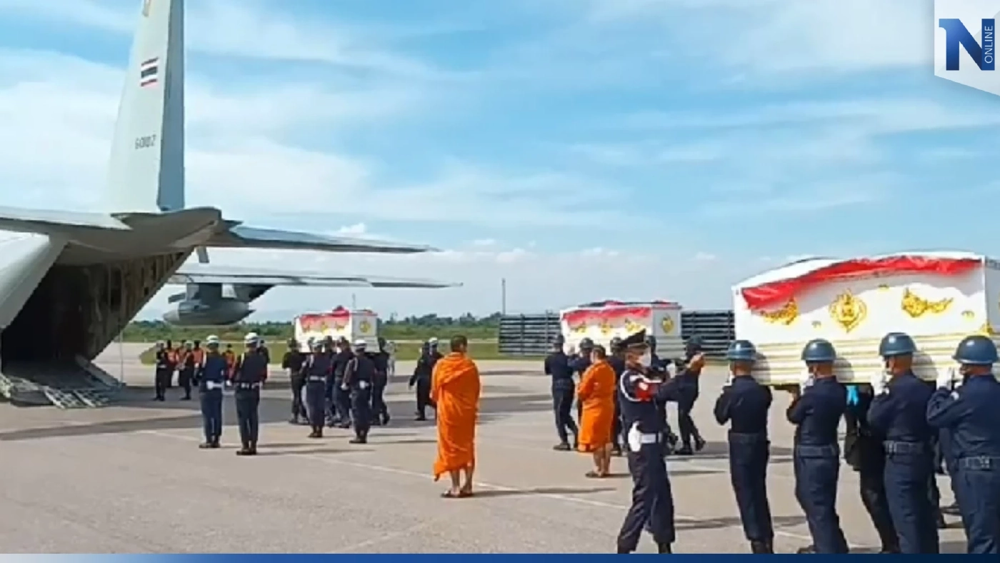 เคลื่อนร่าง 6 กำลังพล "เรือหลวงสุโขทัย" ไปประกอบพิธีน้ำหลวงอาบศพ (มีคลิป)