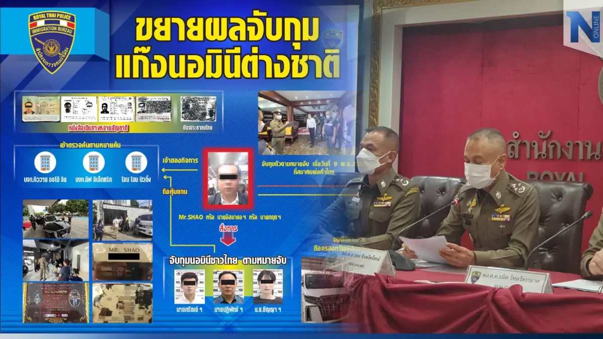 "บิ๊กรอย" แจงจับแก๊งนอมินีรับจ้างทุนจีน เปิดบริษัทก่อสร้าง - นำเข้ารถ