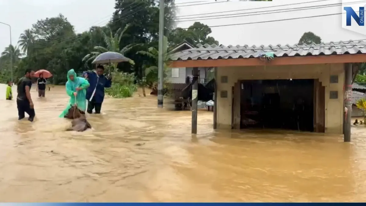 น้ำท่วมหนักภาคใต้! ไหลทะลักเข้าบ้านเรือนเสียหาย ถนนขาด ไฟฟ้าดับ (มีคลิป)