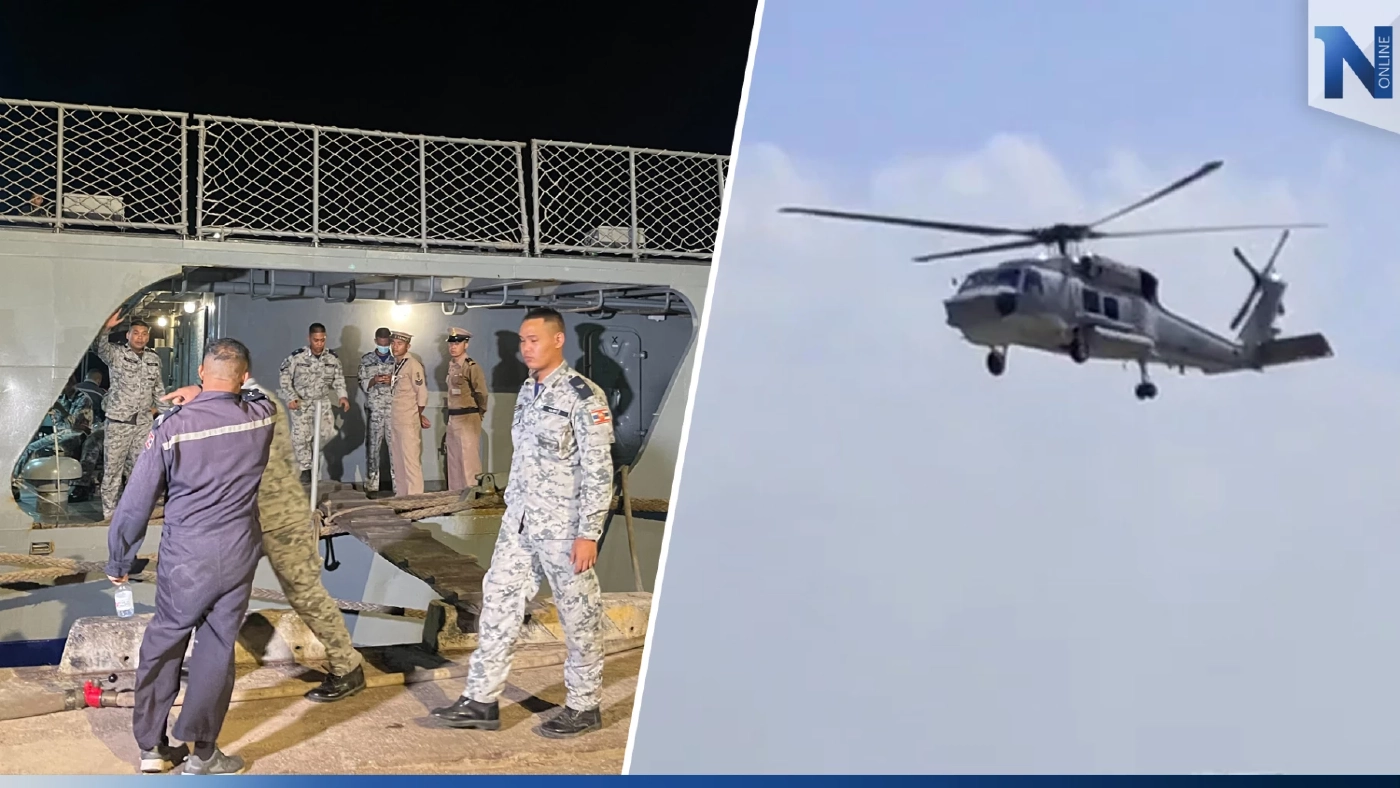 เสริม "เรือหลวงนเรศวร" ร่วมอากาศยาน ปูพรมค้นหา 30 กำลังพล "รล.สุโขทัย"