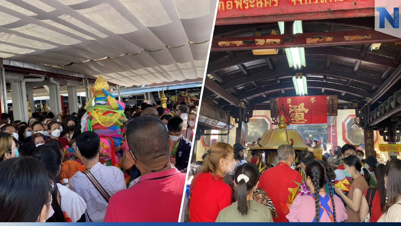 คนทะลัก! ประชาชนแห่ทำบุญ ศาลหลักเมือง - วัดพระแก้ว รับปีใหม่ 2566