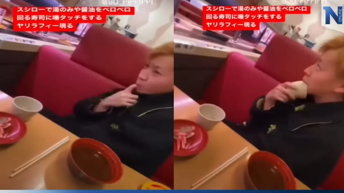 คลิปพฤติกรรมชวนขยาดในร้านซูชิสายพาน