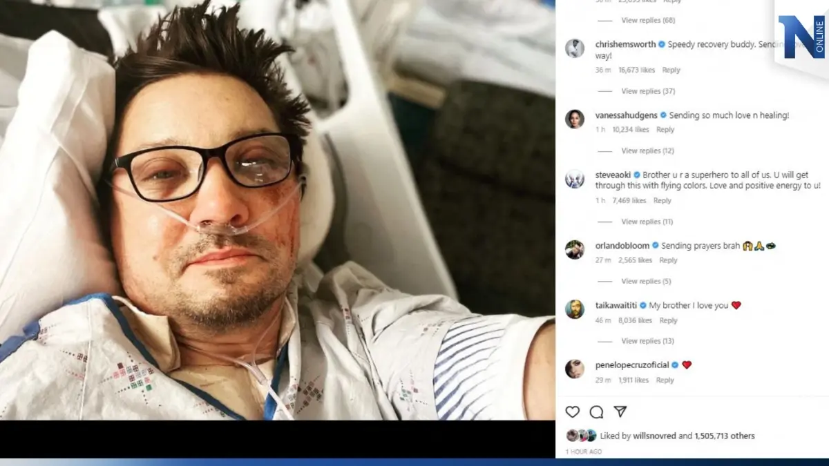 'เจเรมี เรนเนอร์' โพสต์รูปเซลฟีในโรงพยาบาล หลังประสบอุบัติเหตุ 'เจเรมี เรนเนอร์' โพสต์รูปเซลฟีในโรงพยาบาล หลังประสบอุบัติเหตุ