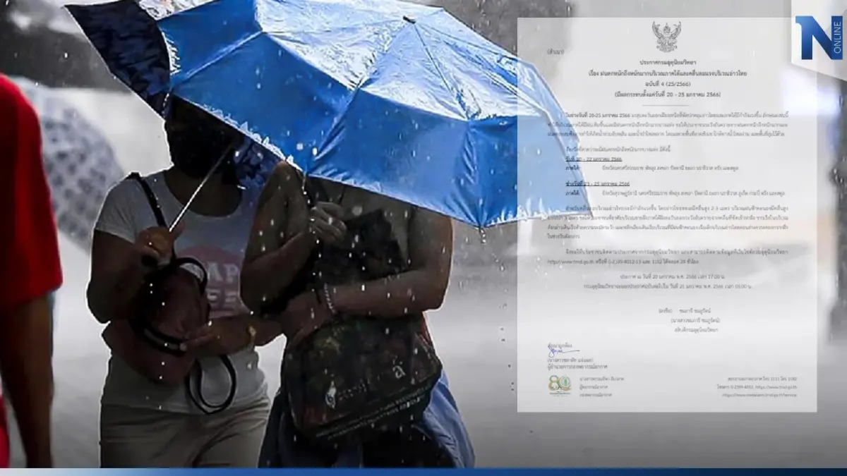 กรมอุตุฯ ออกประกาศฉบับที่ 4  เตือน 11 จังหวัดภาคใต้ ระวังฝนตกหนักถึงหนักมาก 