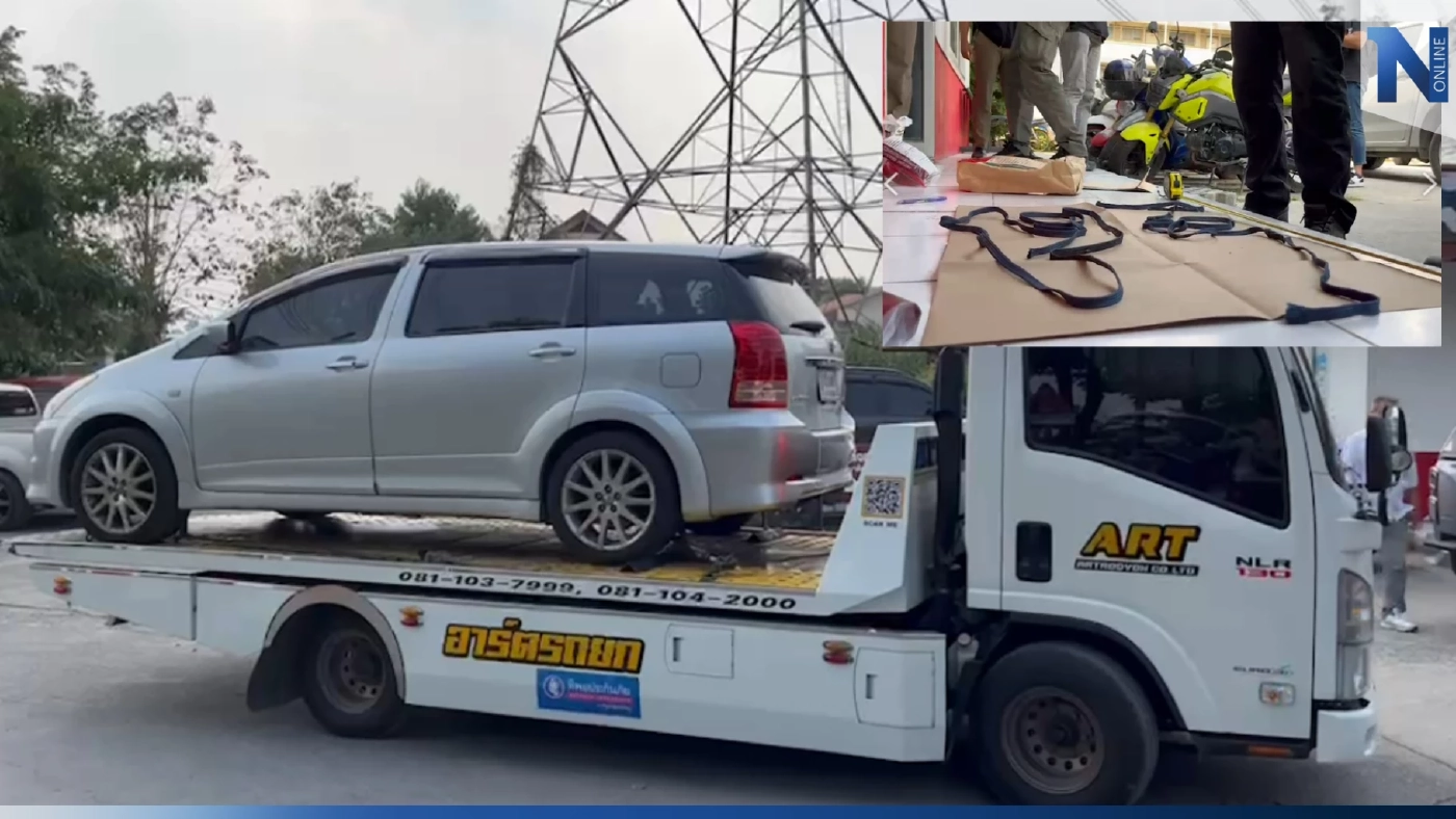 ตำรวจทดสอบ "เชือกมรณะ" ฆ่ารัดคอหญิงขับรถผ่านแอป มัดตัวผู้ต้องหา