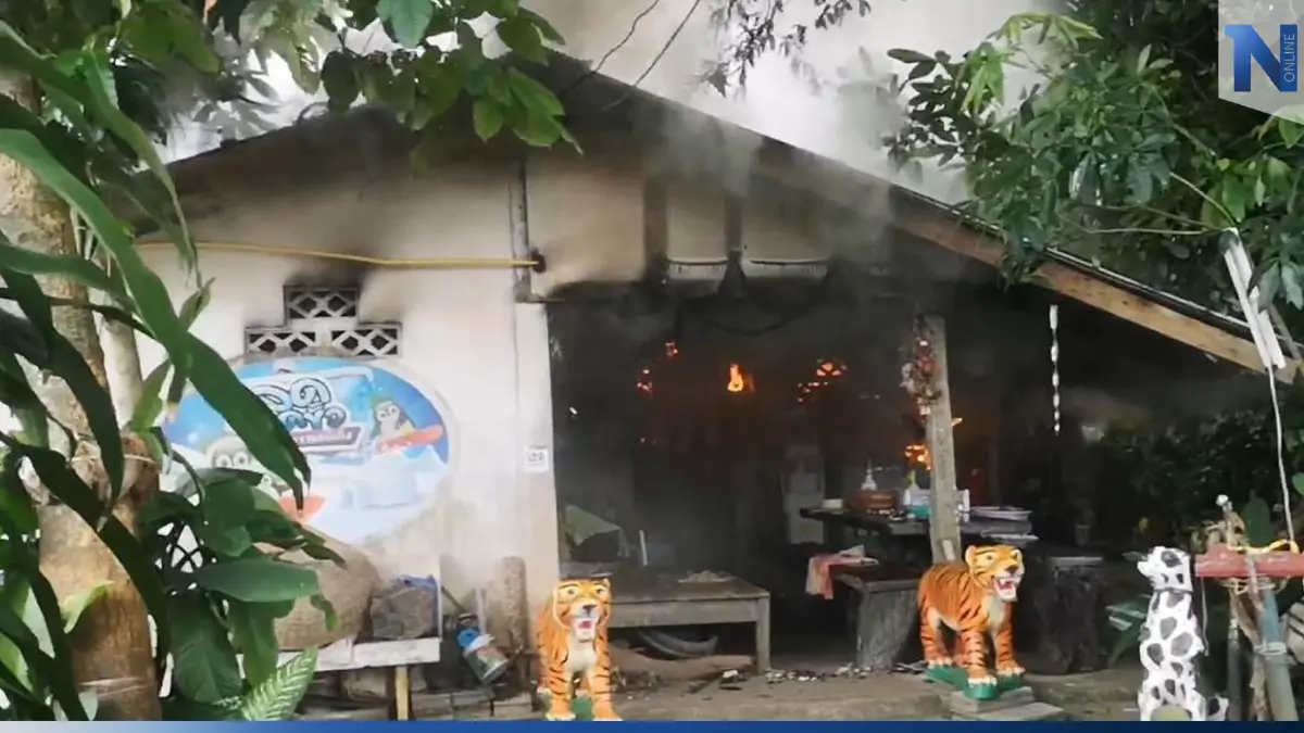 ไฟไหม้บ้านร่างทรงวอดทั้งหลัง สลด! สุนัขหนีไม่ทัน ถูกไฟคลอกตาย