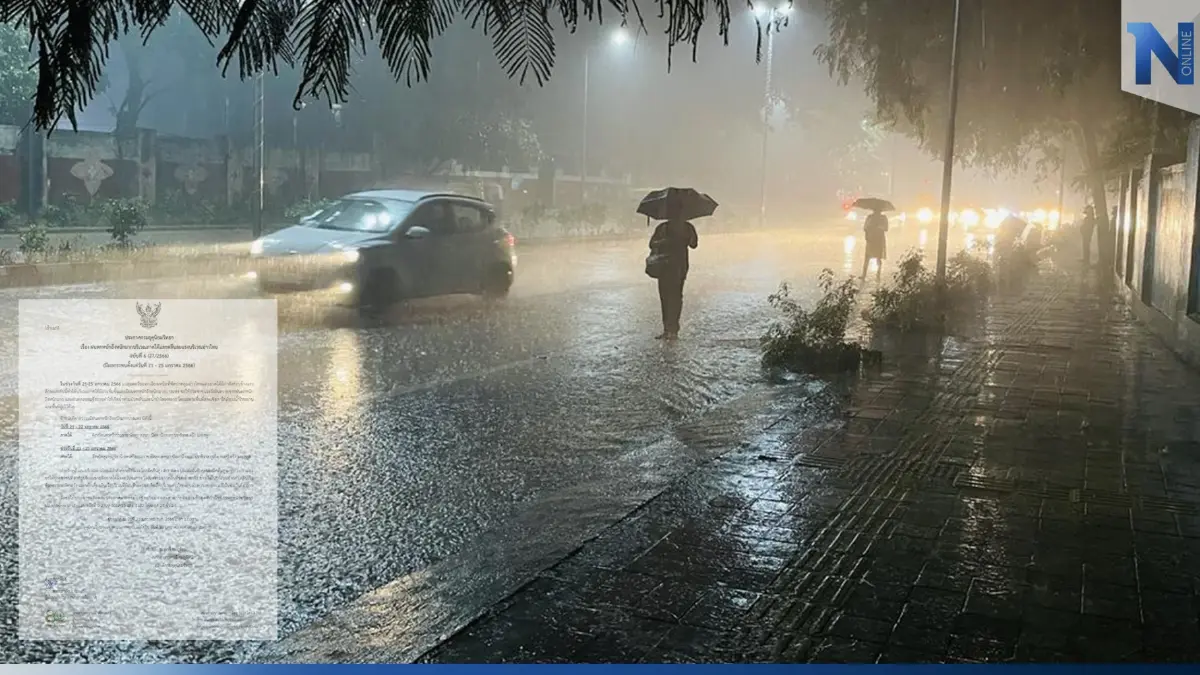 ประกาศกรมอุตุฯ ฉบับที่ 6 เตือนภาคใต้ฝนตกหนักถึงหนักมาก ระวังน้ำป่าไหลหลาก 