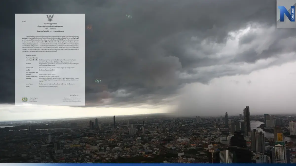 กรมอุตุฯ เตือน ประเทศไทยตอนบน รับมืออากาศร้อน ระวังพายุฝนฟ้าคะนอง ลมกระโชกแรง