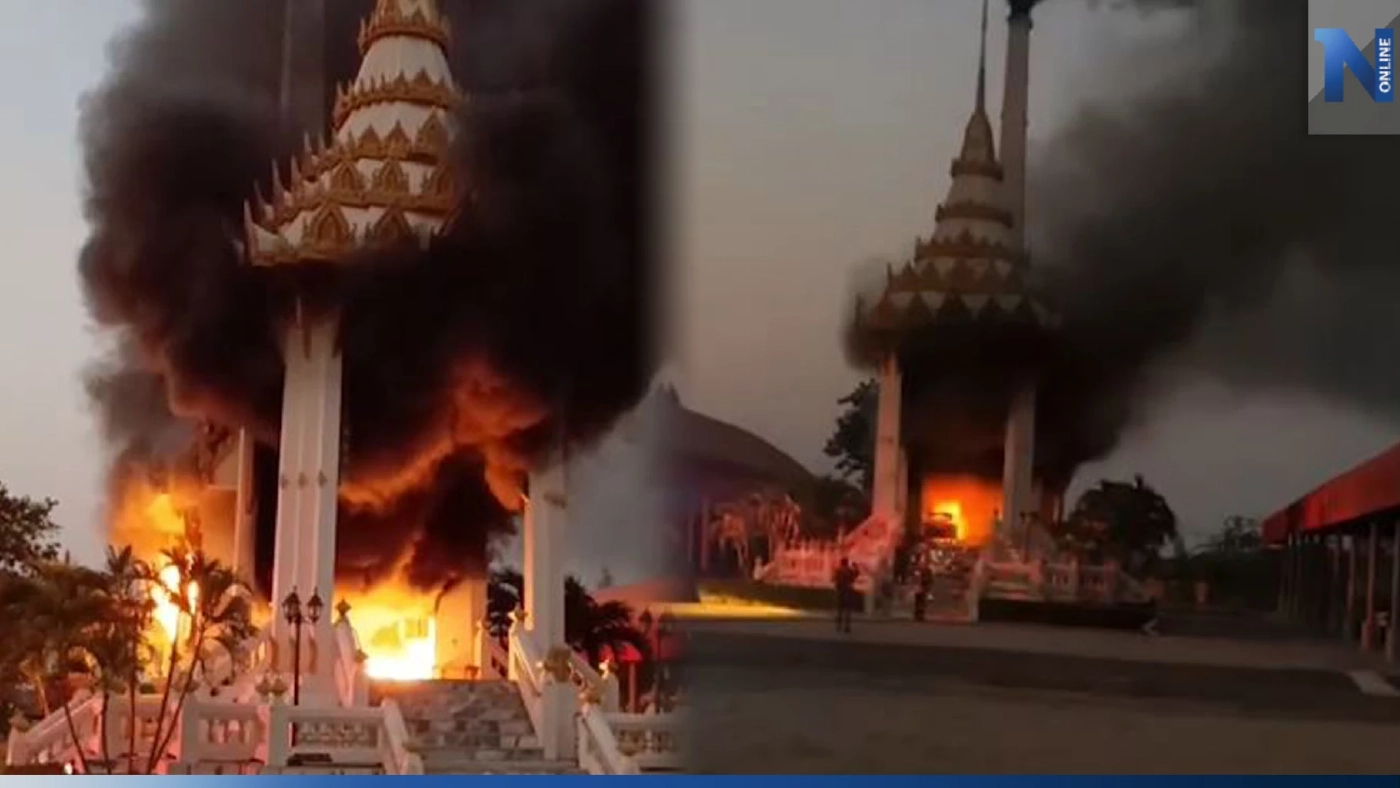 ระทึก! ไฟไหม้เมรุวัดสหธรรมาราม ขณะกำลังเผาศพ อบต.เร่งหางบสร้างใหม่