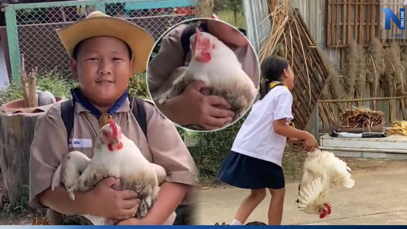 แชร์คลิปน่ารัก ครูแจกไก่ให้ นร.กลับบ้าน ช่วงปิดเทอมใหญ่