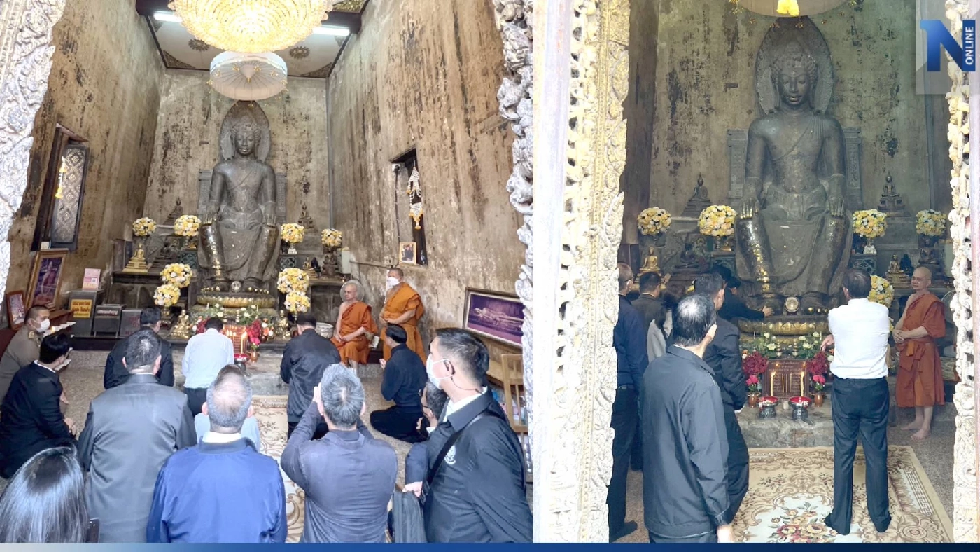 นอกตารางงาน! “นายกฯ-เจ้าคุณธงชัย” แวะสักการะ “พระพุทธนิมิตวิชิตมารฯ”