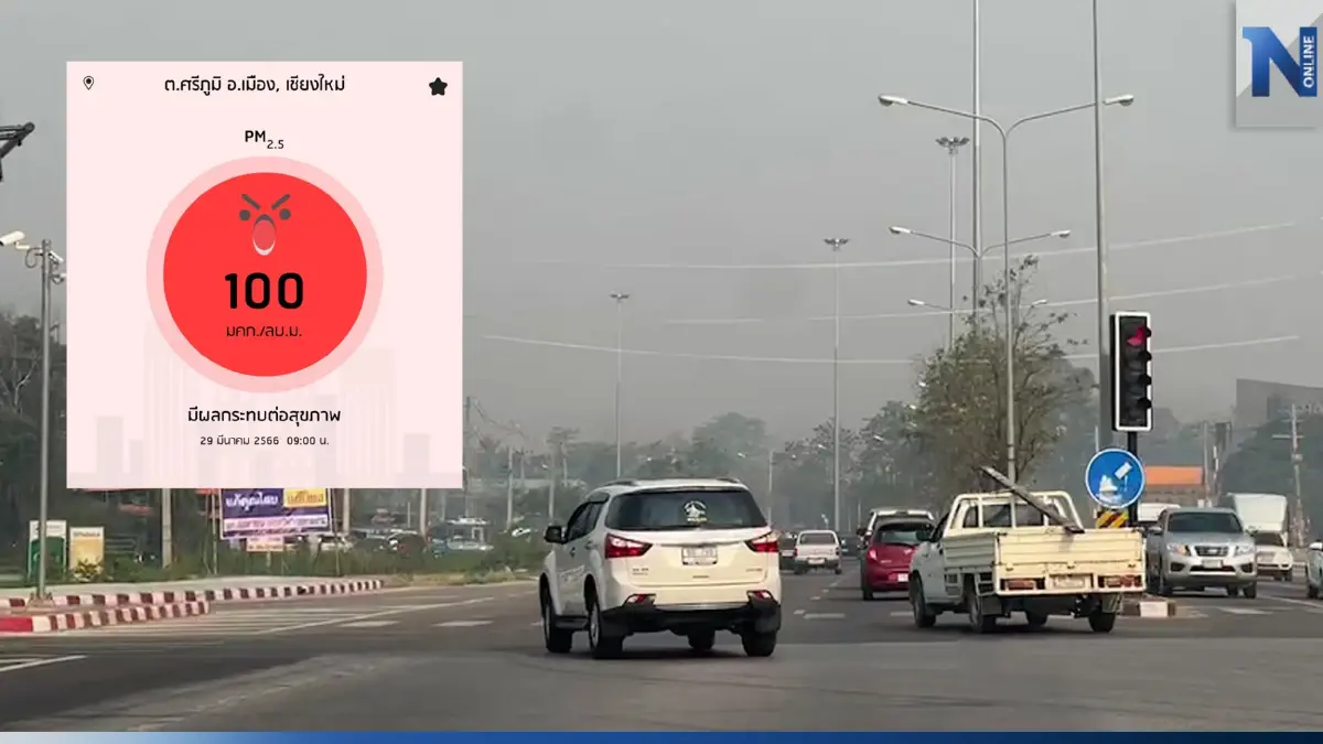 "PM2.5"เชียงใหม่ยังวิกฤต ค่าฝุ่นระดับสีแดง ส่งผลกระทบต่อสุขภาพ