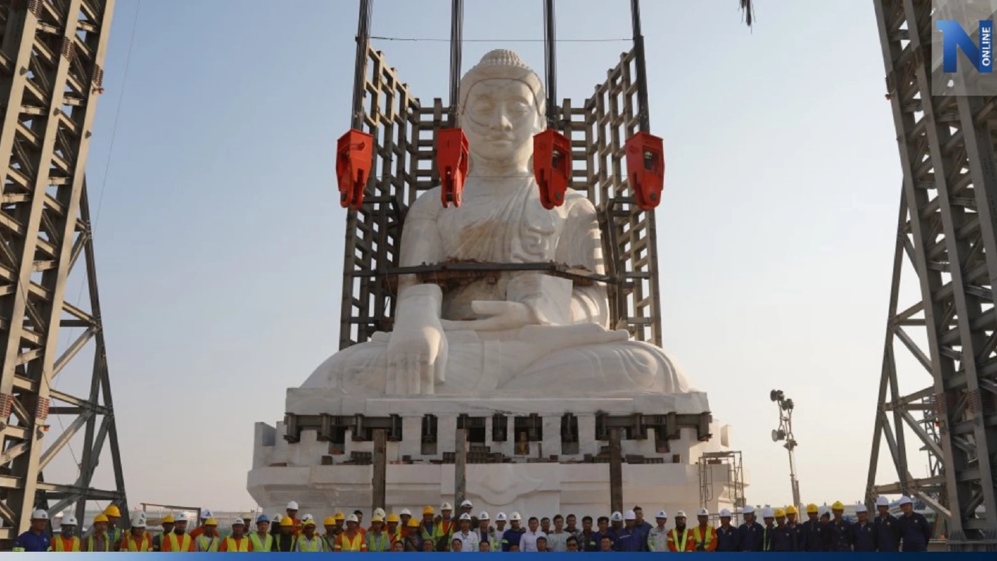 ลางร้าย? พระพุทธรูปหินอ่อนยักษ์ในเมียนมาร้องไห้