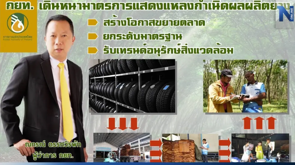 กยท. เดินหน้ามาตรการ "แสดงแหล่งกำเนิดผลผลิตยาง" ยกระดับสินค้าสู่ตลาดโลก