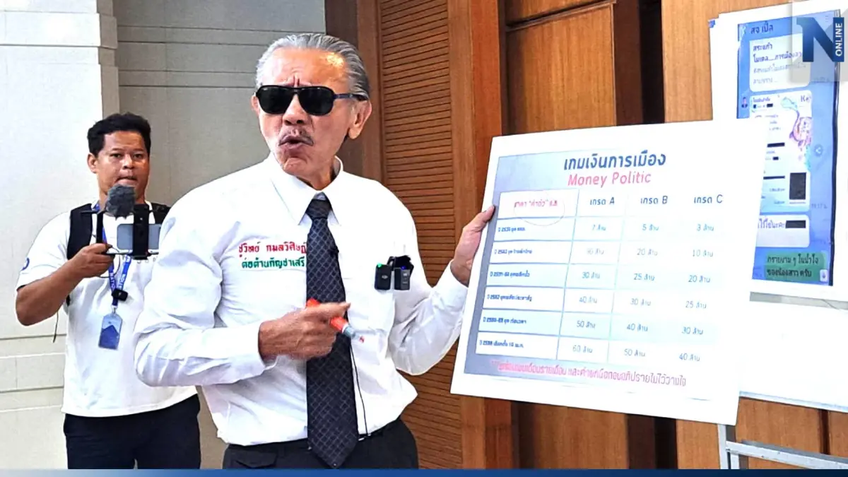 เล่นใหญ่! "ชูวิทย์" บุก "กกต." ร้องยุบพรรคภูมิใจไทย เหตุซื้อเสียง