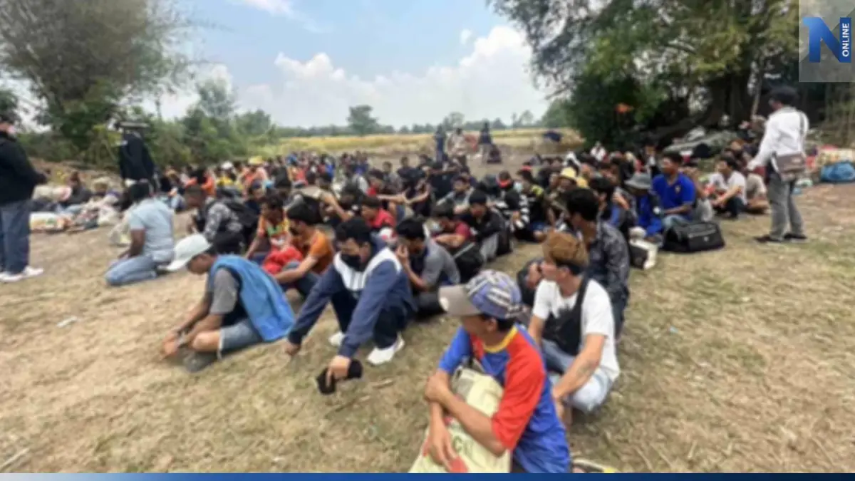 สกัดจับแรงงานต่างด้าว ลักลอบเข้าประเทศ รวม 123 คน บริเวณทุ่งนา จ.สระแก้ว