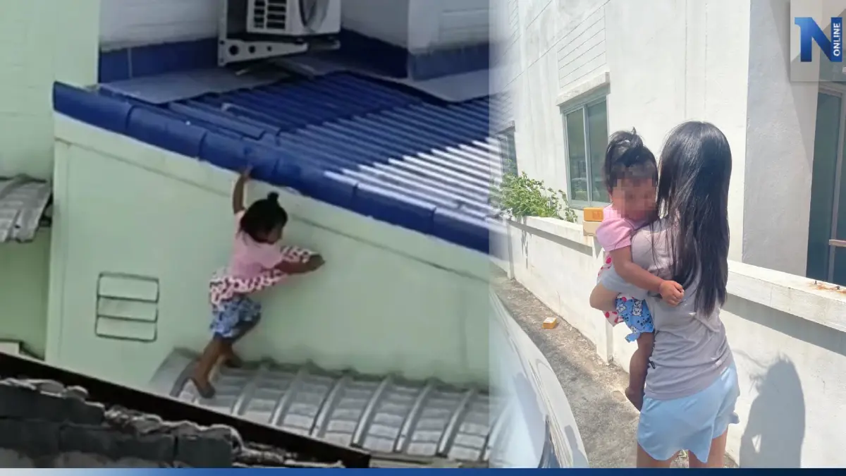 ระทึก! หนูน้อย 2 ขวบ ปีนหลังคาบ้านร่วง เพื่อนบ้านรับตัวได้หวุดหวิด (มีคลิป) ระทึก! หนูน้อย 2 ขวบ ปีนหลังคาบ้านร่วง เพื่อนบ้านรับตัวได้หวุดหวิด (มีคลิป)