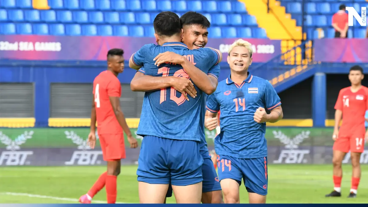 "ทีมชาติไทย" อัด สิงคโปร์ 3-1 ประเดิมศึก "ซีเกมส์ 2023"