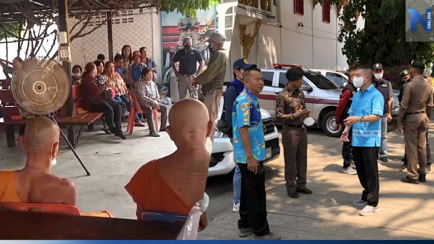 ผู้ว่าฯ เข้าเคลียร์เหตุชุลมุน ชายหัวเกรียนบุกยึดวัดหลวงพ่อเงินบางคลาน