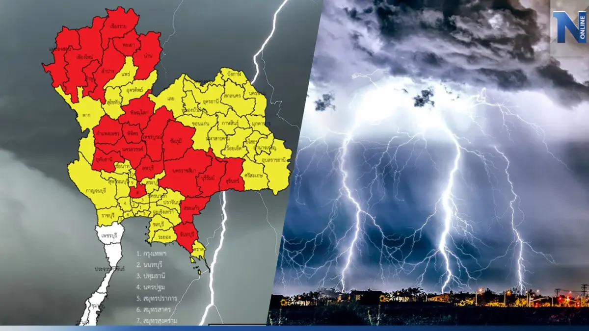 เช็กด่วน! ประกาศกรมอุตุฯ แจ้งพิกัด"พายุฤดูร้อน"ถล่ม ฝนตก ลมกระโชก ลูกเห็บตก