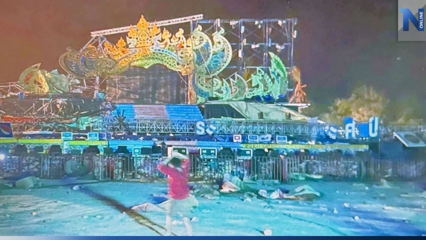 พายุถล่มเวทีหมอลำ "ระเบียบวาทะศิลป์" พังยับ วิ่งหนีตายโกลาหล (มีคลิป)