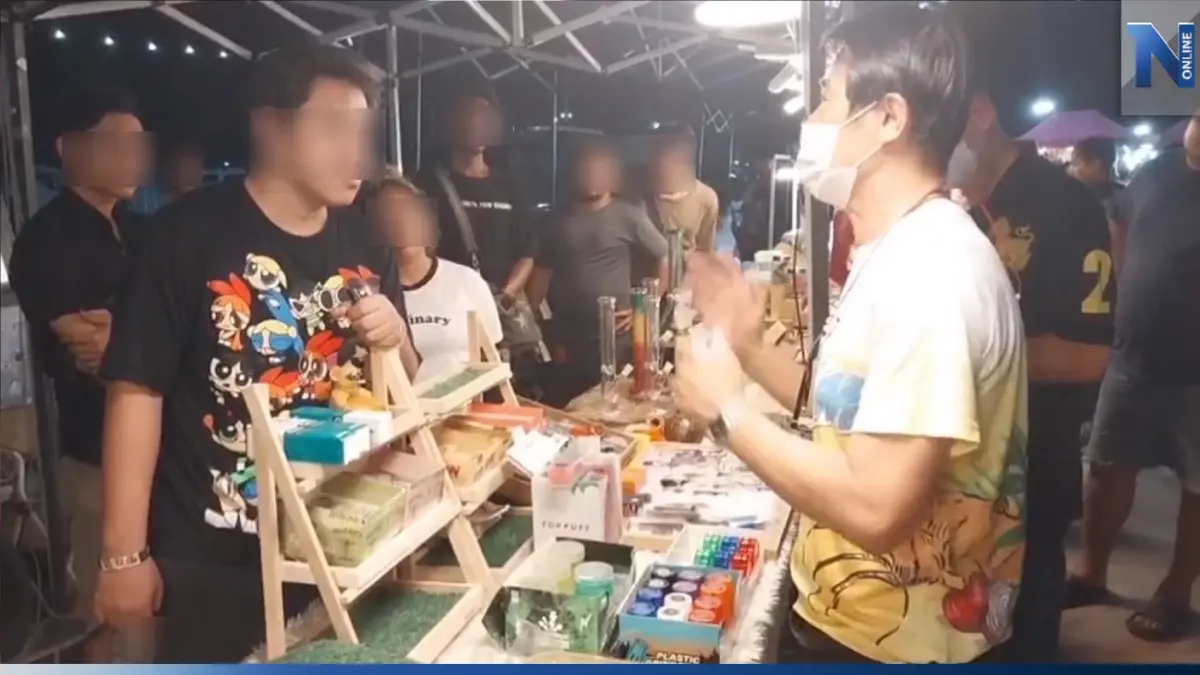 กรมการแพทย์แผนไทย ประสานตร.บุกจับค้ากัญชาเถื่อน เกลื่อนตลาดนัดดังนนทบุรี
