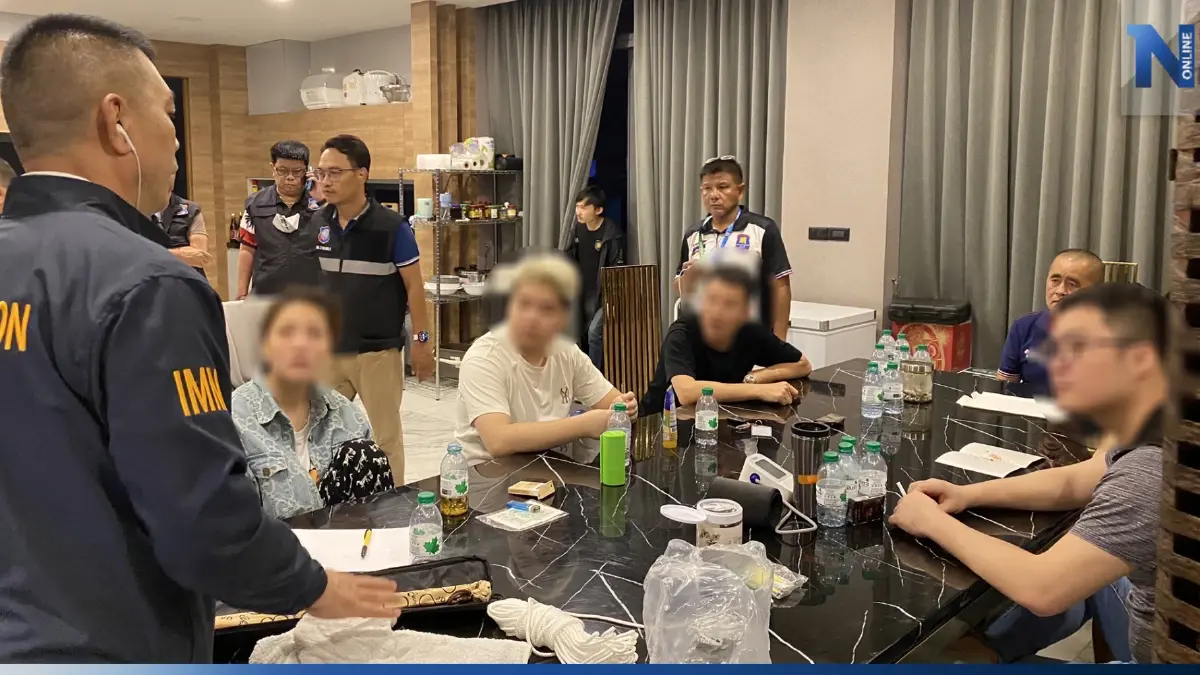 บุกจับชาวจีน เช่าบ้านหรู ตั้งฐานคอลเซ็นเตอร์ ทวงหนี้ข้ามประเทศ