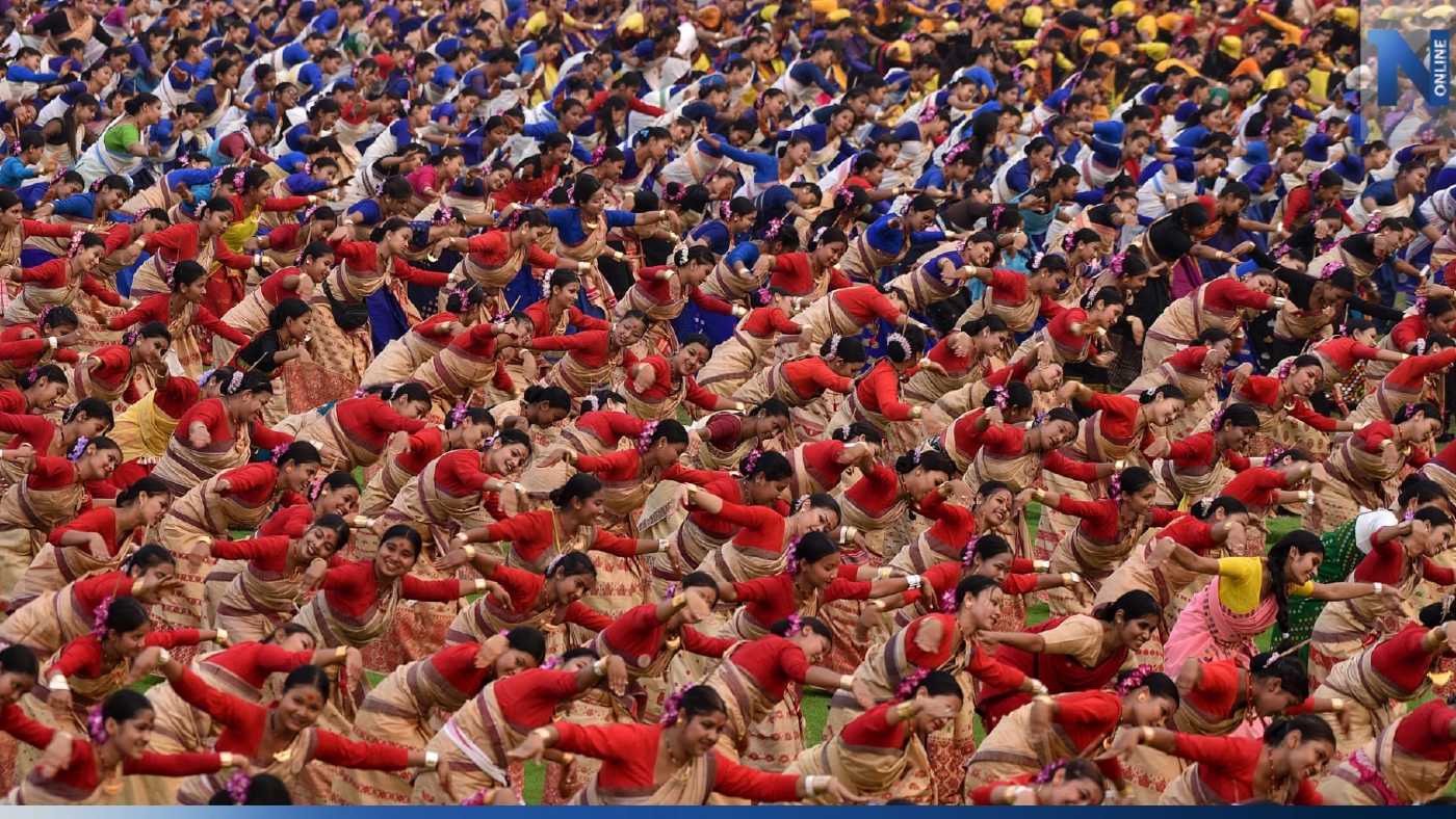 อินเดียบันทึกสถิติโลก การแสดงเต้นรำ "บิฮู" ที่ยิ่งใหญ่ที่สุด